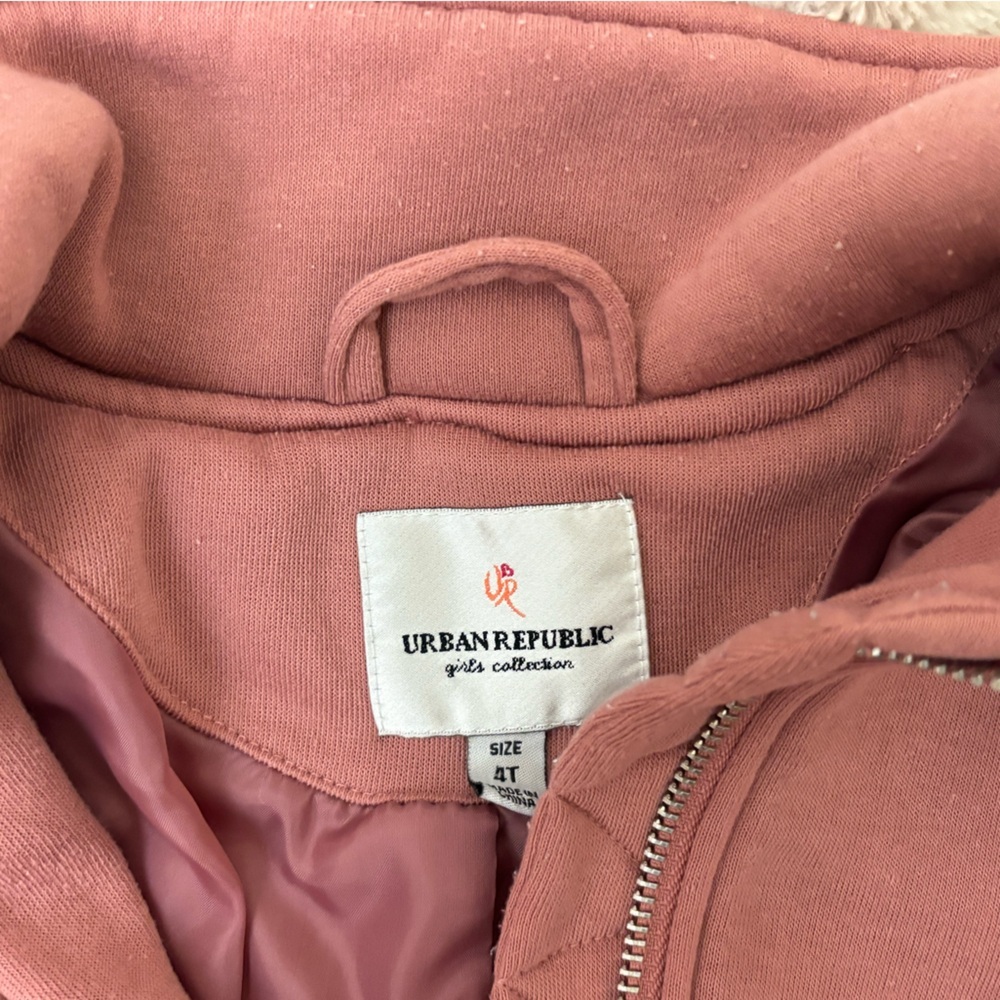 URBAN REPUBLIC Girls Heavyweight Sherpa Lined Jacket  4T Coat Hooded Full Zip​ - Picture 5 of 6